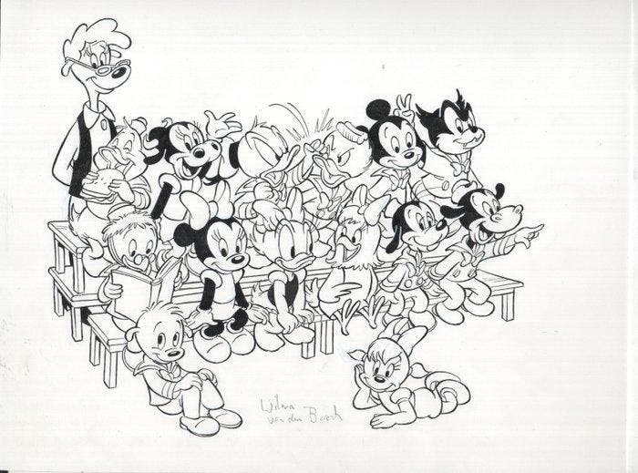 Wilma van den Bosch - 1 Original drawing - Katrien - Mickey, Boeken, Stripboeken