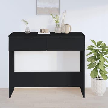 vidaXL Wandtafel 90x36x75 cm bewerkt hout zwart, Verzenden, Nieuw, 60 cm of meer