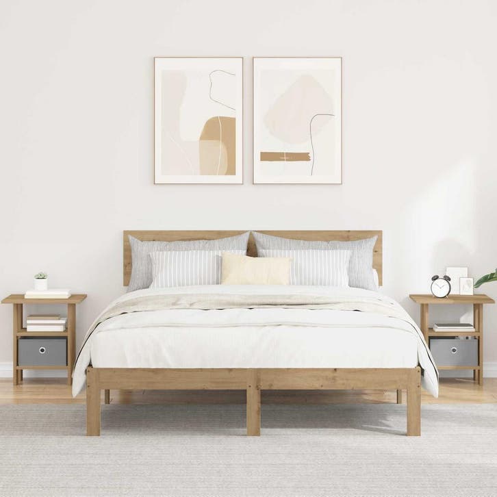 vidaXL Nachtkastje 2 pcs Artisan Eiken 41 x 40 x 45 cm, Huis en Inrichting, Slaapkamer | Nachtkastjes, Nieuw, Minder dan 45 cm