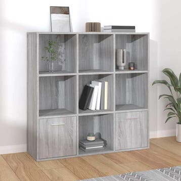 vidaXL Boekenkast 98x30x98 cm grijs sonoma eikenkleurig, Huis en Inrichting, Minder dan 50 cm, Verzenden, Nieuw, Minder dan 100 cm