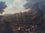 Scuola veneta (XVII-XVIII) - Paesaggio con figure viandanti