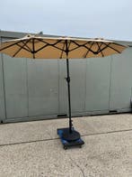 Parasol - 150x300cm - dubbel -voet - nieuw (Stokparasols), Tuin en Terras, Verzenden, Nieuw