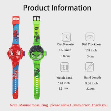 Projectie Kinderhorloge met Superhelden - Spiderman, Iron Ma, Verzenden, Nieuw