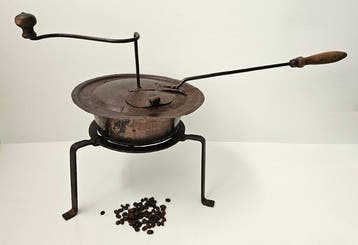 Antieke franse koffiebrander / kastanje poffer - Brander -