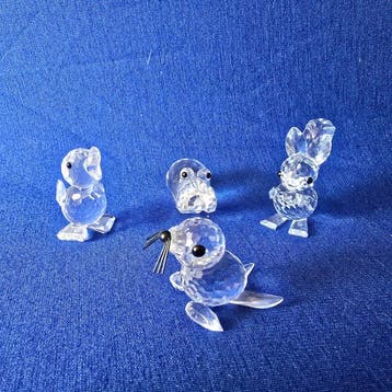 Swarovski - Beeldje - Nijlpaard klein, eendenkuiken, zeehond