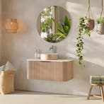 Meubelset Differnz Olle 90 cm Eiken/Wit, Ophalen of Verzenden, Nieuw, Bad
