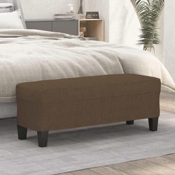 vidaXL Bankje 100x35x41 cm stof bruin, Verzenden, Nieuw, Stof, Minder dan 150 cm