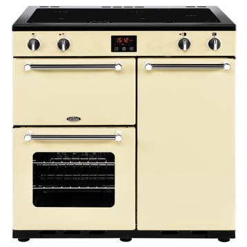 €2249 Belling Kensington 90Ei Inductie fornuis Crème, Ophalen of Verzenden, Nieuw, Energieklasse A of zuiniger