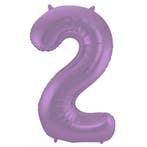 Folie Ballon cijfer 2 Metallic Paars 86 cm, Verzenden, Nieuw, Versiering, Verjaardag