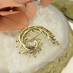 Vintage gouden abstracte broche, Ophalen of Verzenden, Gebruikt, Overige kleuren, Goud
