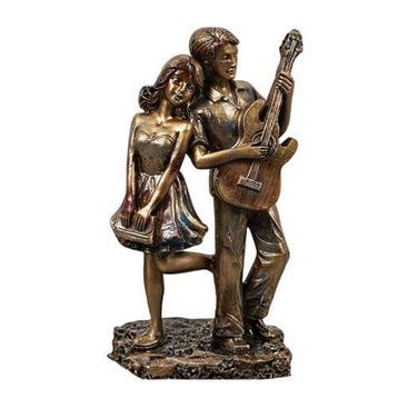sculptuur, Romantic Musician Couple Sculpture – Detailed