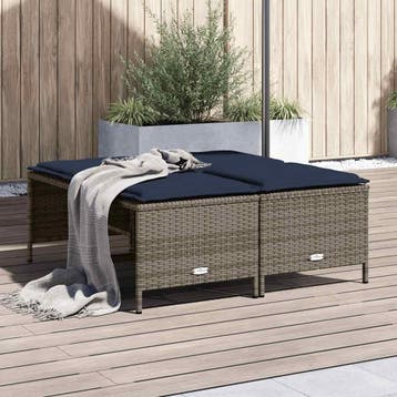 vidaXL Tuinstoelen met kussens 4 stuks grijs polyrotan, Verzenden, Nieuw, Tuinset