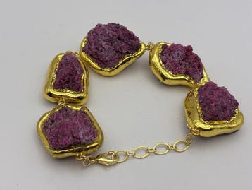 andere - Rode ruwe robijn natuurstenen armband - Armband