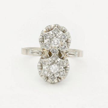 Ring - 14 karaat Witgoud Diamant (Natuurlijk), Nieuw
