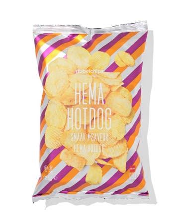HEMA Ribbelchips hotdog 125g 2 voor 2.99, Verzenden