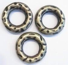 6 x  antiek geel koper ronde kunststof boei-ring 30 mm, Hobby en Vrije tijd, Kralen en Sieraden maken, Overige typen, Nieuw, Ophalen of Verzenden