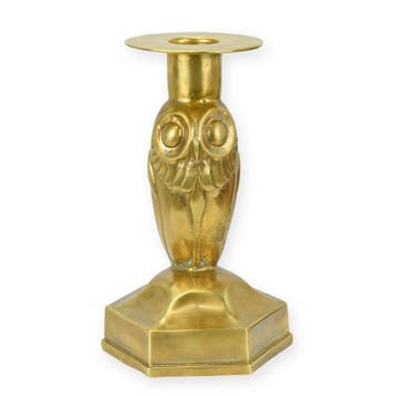 Bronzen art deco kandelaar van een uil (Interieur), Verzenden, Nieuw