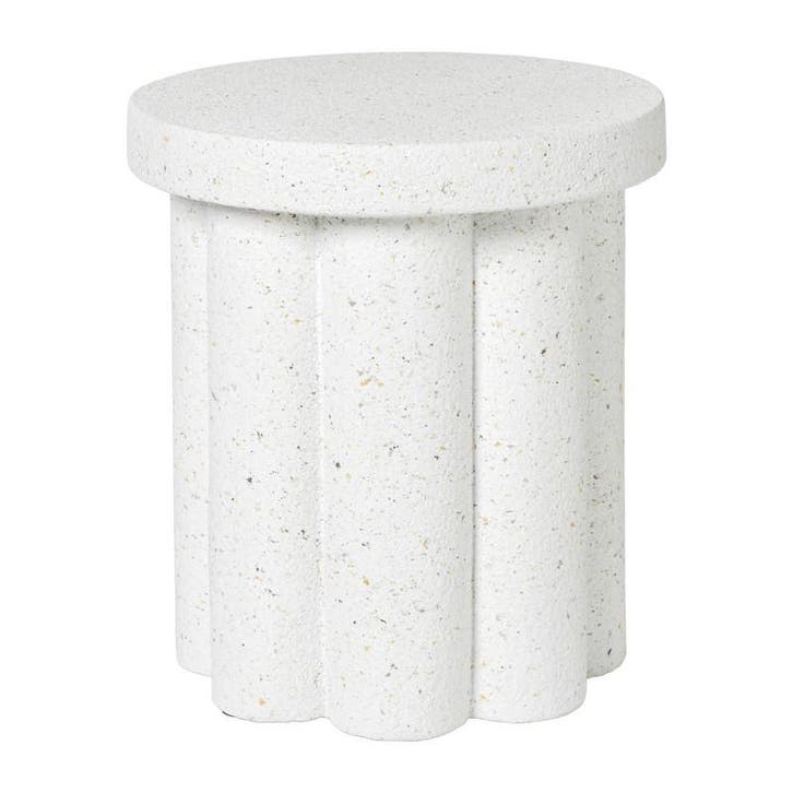 Bijzettafel Malmo - wit - ø40x45 cm, Huis en Inrichting, Tafels | Bijzettafels, Verzenden