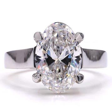 Ring - 18 karaat Witgoud - 4.02ct. tw. Diamant (Lab-grown) -, Nieuw
