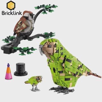 Bouwset Kakapo Papegaai en Vogel - Decoratieve Bouwstenen vo, Dieren en Toebehoren