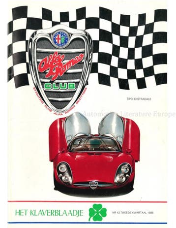 1988 ALFA ROMEO CLUB HET KLAVERBLAADJE 42 NEDERLANDS, Nieuw, Alfa Romeo, Author