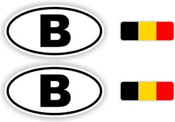 B, Belgische auto sticker set. (309.15), Verzenden
