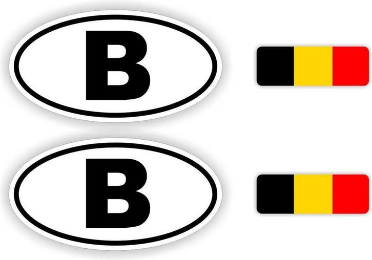 B, Belgische auto sticker set. (309.15), Auto diversen, Autostickers, Verzenden