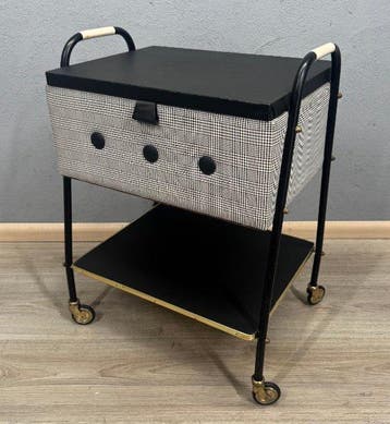 Naaidoos - skai, Hout, Metaal - Vintage naaiwagen