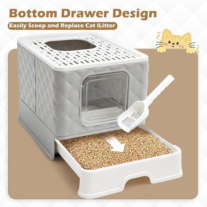 Kattenbak met ruitvormig design, grote opvouwbare kattenbak, Dieren en Toebehoren, Katten-accessoires, Verzenden
