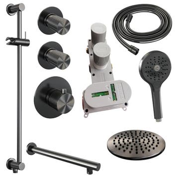 Brauer Gunmetal Carving Thermostatische Regendoucheset, Ophalen of Verzenden, Nieuw