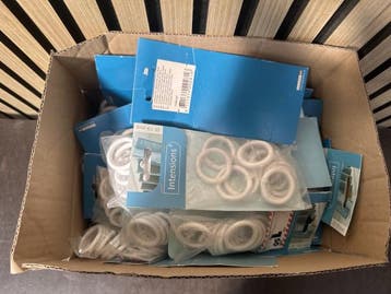Veiling - Intensions Gordijnringen Wit Ø19 mm – ca. 40 Ve, Huis en Inrichting, Stoffering | Gordijnen en Lamellen, Nieuw