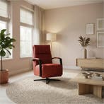 Leren draaifauteuil Award - Kenia Burgundy (rood) -, Nieuw, Ophalen of Verzenden, 50 tot 75 cm, Industrieel, Modern