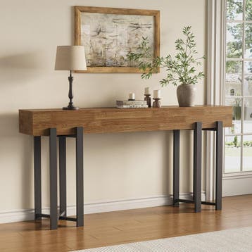 Stijlvolle Eiken Console Tafel (63 inch) - Perfect voor Hal,, Verzenden, Nieuw