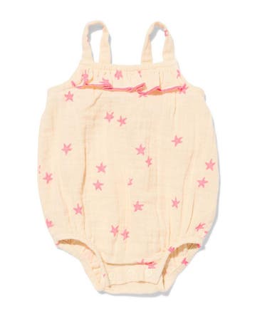 HEMA Newborn romper sterren ecru van €10.99 voor €7.69 sale, Kinderen en Baby's, Verzenden, Nieuw