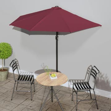 vidaXL Balkonparasol half aluminium paal 270x144x222 cm, Verzenden, Nieuw, 2 tot 3 meter