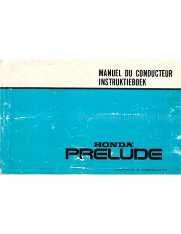 1979 HONDA PRELUDE INSTRUCTIEBOEKJE FRANS | NEDERLANDS, Auto diversen