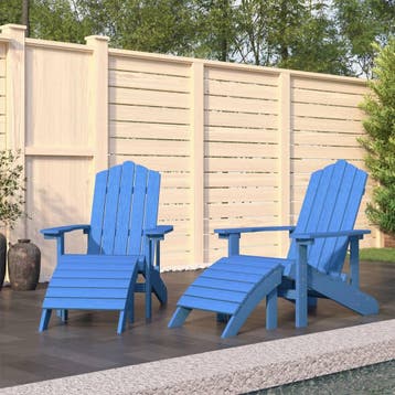 vidaXL Tuinstoelen 2 st Adirondack met voetensteunen HDPE, Verzenden, Nieuw