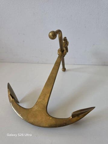 Maritieme objecten - Verguld messing- Decoratief anker