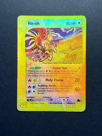 Pokémon - 1 Card - Ho-Oh 149/144 - Crystal - Reverse Holo, Hobby en Vrije tijd, Nieuw