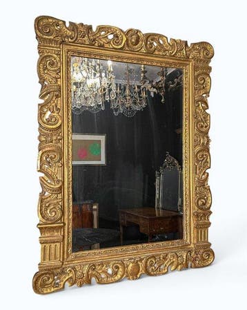 Wandspiegel - Verguld hout