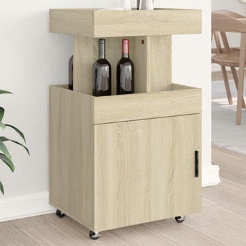 vidaXL Drankkar 50x41x89 cm bewerkt hout sonoma eikenkleurig, Verzenden, Nieuw, 50 tot 100 cm, Minder dan 100 cm