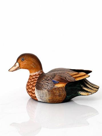 Lokeend - American Hand-Carved Duck Decoy Wood Sculpture –, Antiek en Kunst