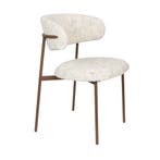 *WOONWINKEL* Vintage Eetkamerstoel Walnoot Off-white, Huis en Inrichting, Stoelen, Verzenden, Nieuw, Stof
