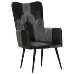 Fauteuil Leer Zwart Grijs | Retourdeal 79% Korting, Gebruikt, Minder dan 75 cm, Ophalen of Verzenden, 50 tot 75 cm