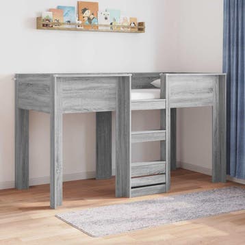 vidaXL Bunk Bed voor Kinderen Grijs Sonoma 75 x 190 cm, Eenpersoons, Verzenden, Nieuw, Grijs