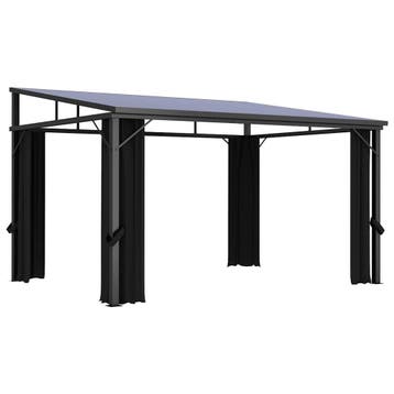 vidaXL Prieel met gordijn 405x294x244 cm antraciet, Verzenden, Nieuw