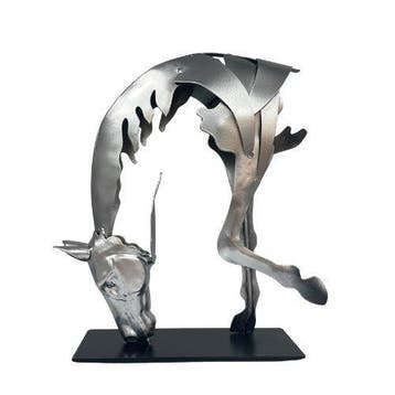 sculptuur, Handcrafted Metal Horse – Dynamic Equestrian Art