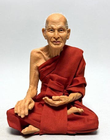Lifelike Statue of Thai Buddhist Monk Phra Luang Phu Sook -