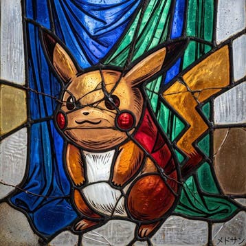 MEDSAN - Stained Glass Pikachu () - UNIQUE WORK