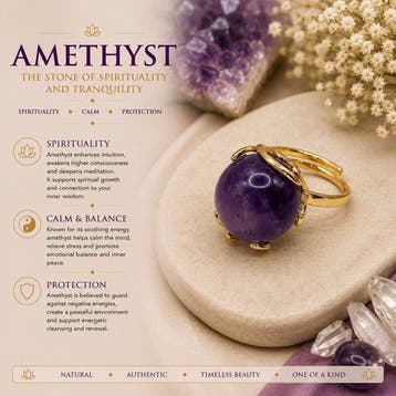28,00 ct natuurlijke amethist - Vrede, intuïtie en